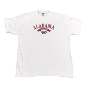 Alabama Crimson Tide Shirt Mens XL White Jerzees T-Shirt Arch Logo Football